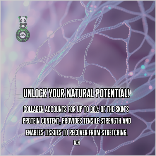 Collagen accounts for up to 30% of the skin's protein content, provides tensile strength and enables tissues to recover from stretching. NIH