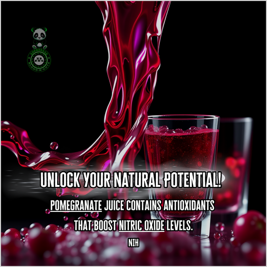 Pomegranate juice contains antioxidants that boost nitric oxide levels. NIH
