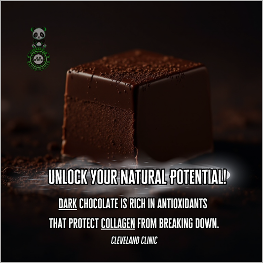 Dark chocolate is rich in antioxidants that protect collagen from breaking down. Cleveland Clinic