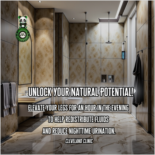 Elevate your legs for an hour in the evening to help redistribute fluids and reduce nighttime urination. Cleveland Clinic