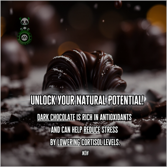 Dark chocolate is rich in antioxidants and can help reduce stress by lowering cortisol levels. NIH