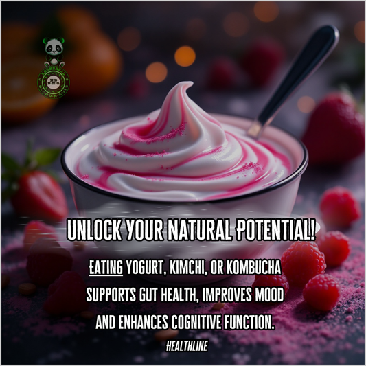Eating yogurt, kimchi, or kombucha supports gut health, improves mood, and enhances cognitive function. Healthline.