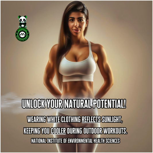 Wearing white clothing reflects sunlight, keeping you cooler during outdoor workouts. National Institute Of Environmental Health Sciences