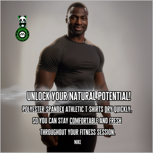 Polyester-spandex athletic T-shirts dry quickly, so you can stay comfortable and fresh throughout your fitness session. (Nike)