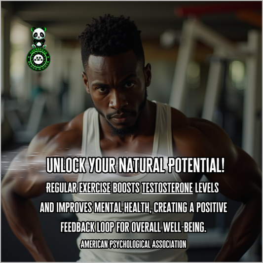 Regular exercise boosts testosterone levels and improves mental health, creating a positive feedback loop for overall well-being. (American Psychological Association)