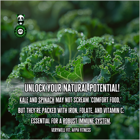 Kale and spinach may not scream 'comfort food,' but they're packed with iron, folate, and vitamin C: essential for a robust immune system. (Verywell Fit, AFPA Fitness)
