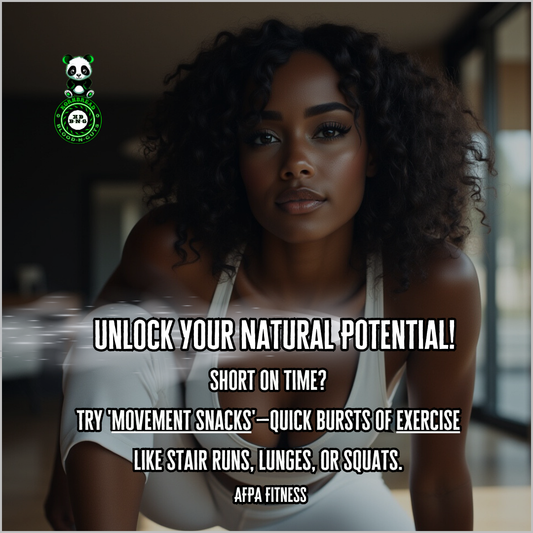 Short on time? Try 'movement snacks'—quick bursts of exercise like stair runs, lunges, or squats. (AFPA Fitness)