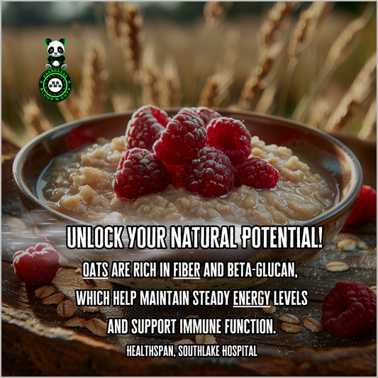 Oats are rich in fiber and beta-glucan, which help maintain steady energy levels and support immune function. (Healthspan, Southlake Hospital)