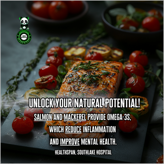 Salmon and mackerel provide omega-3s, which reduce inflammation and improve mental health. (Healthspan, Southlake Hospital)