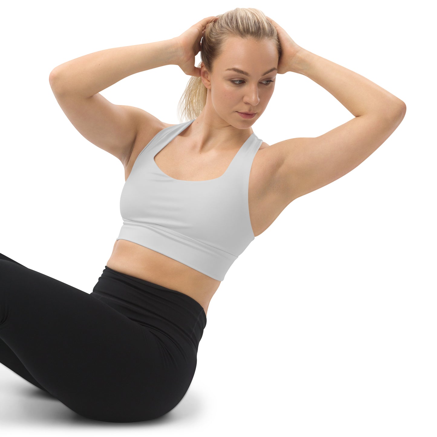 Dark Sun Longline Sports Bra (Light Gray)