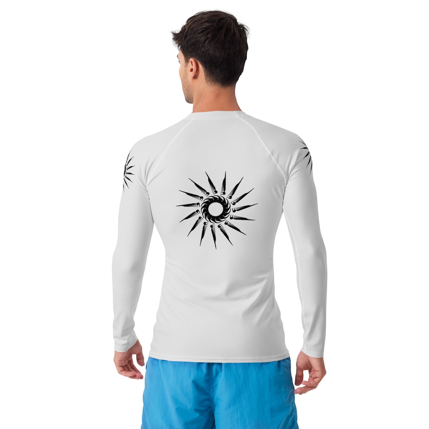 "Dark Sun" Men's Rash Guard (Light Grey)