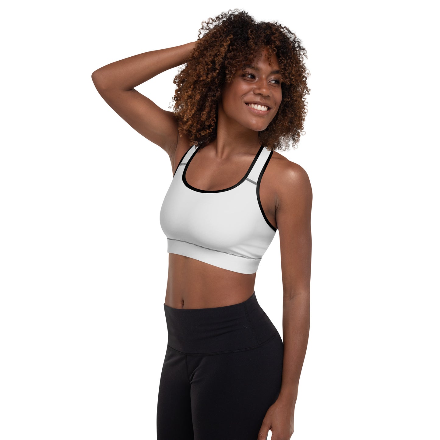 "No B.S." Padded Sports Bra (Light Grey)