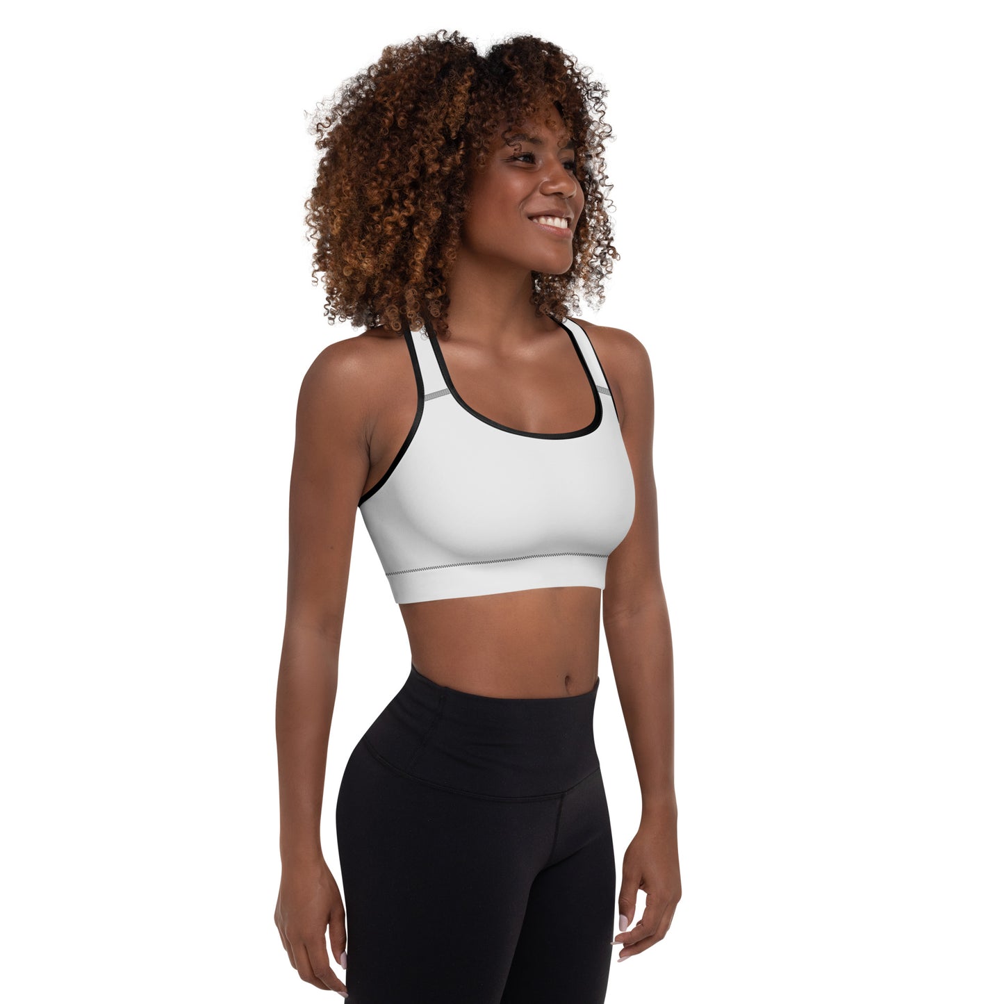 "No B.S." Padded Sports Bra (Light Grey)