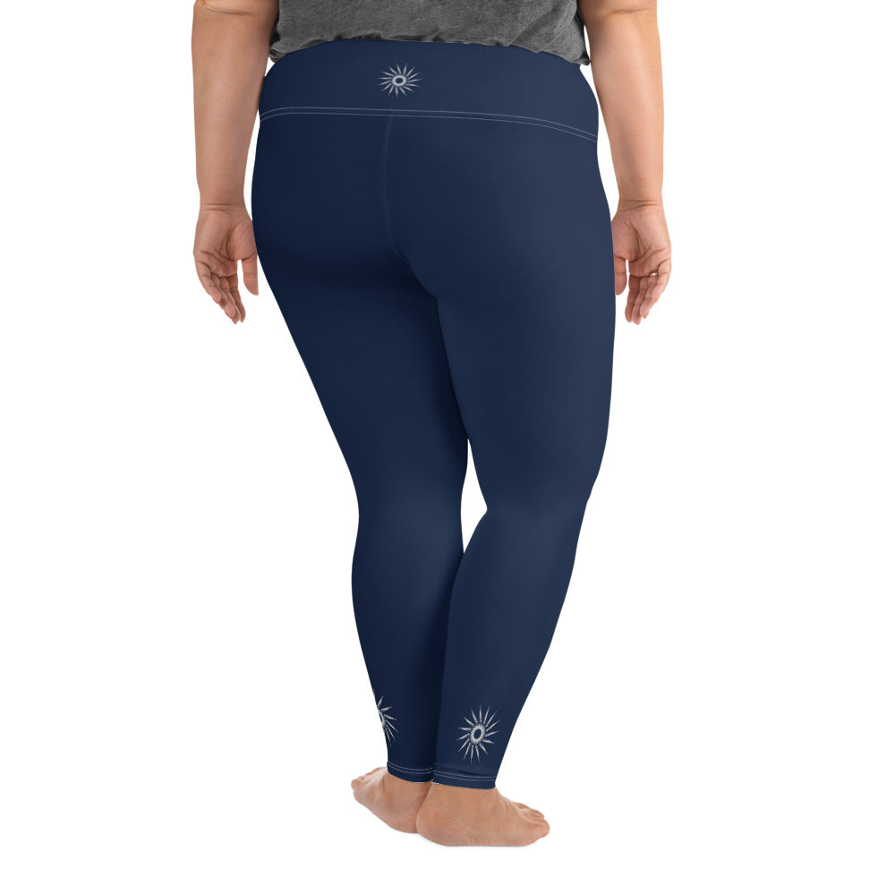 "Bright Sun" Plus Size Leggings (Navy)