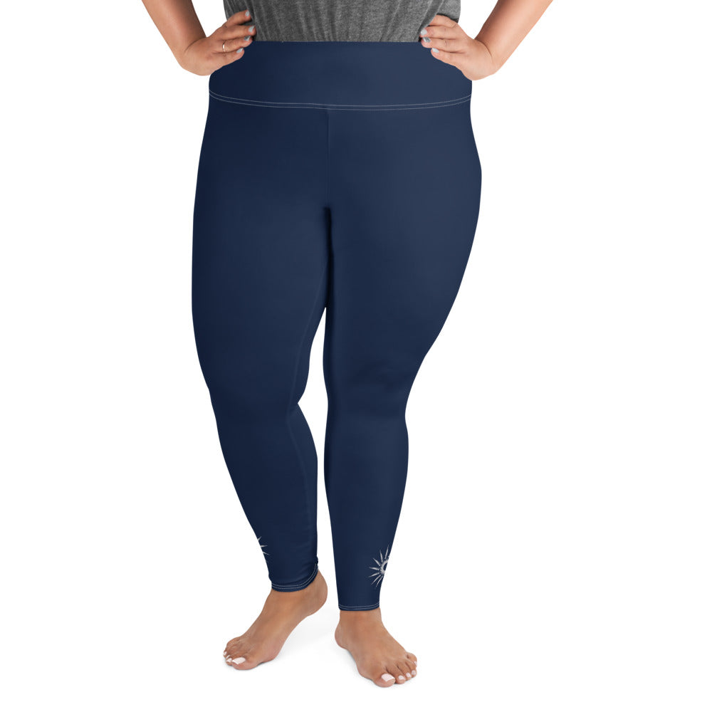 "Bright Sun" Plus Size Leggings (Navy)