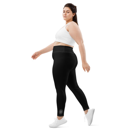 "Bright Sun" Plus Size Leggings (Black)