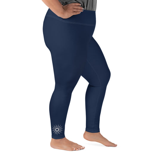 "Bright Sun" Plus Size Leggings (Navy)