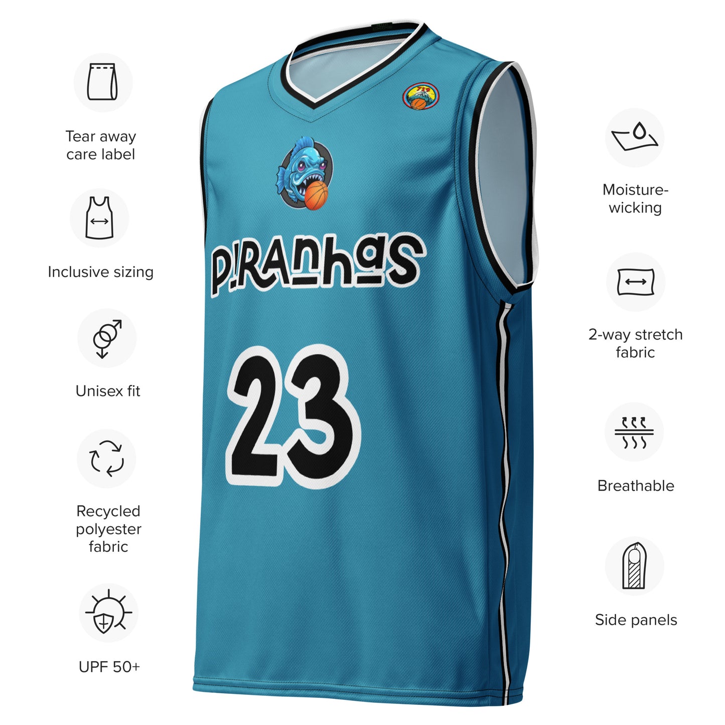 Punishing Piranha Basketball Jersey (#23)