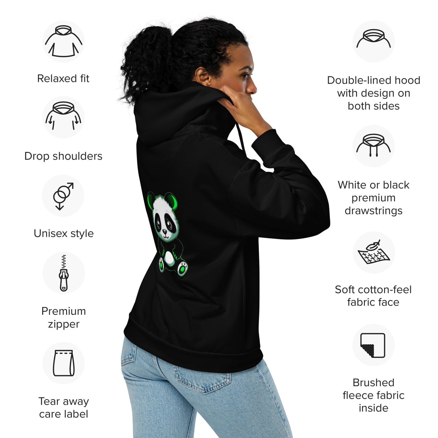 KBBNG Panda Zip Hoodie (Relaxed)