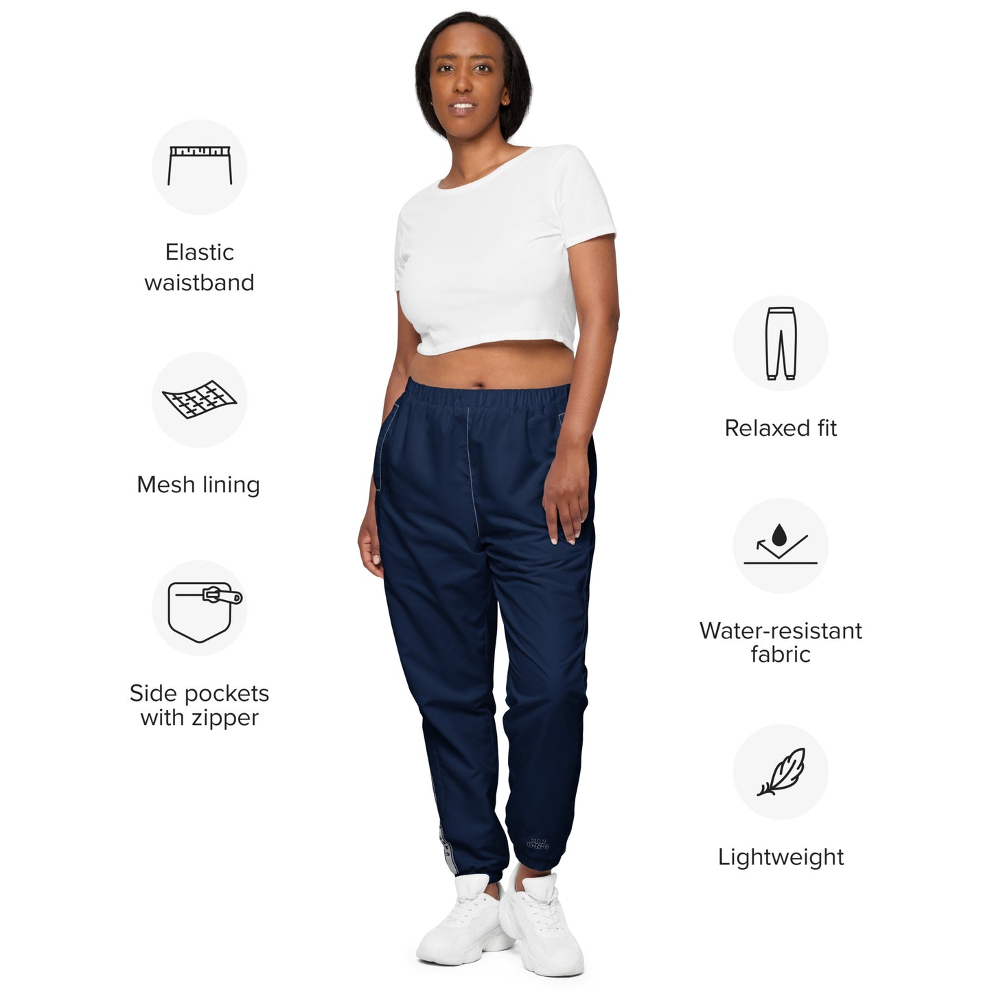 KBBNG Silver Stripe Track Pants (Navy)
