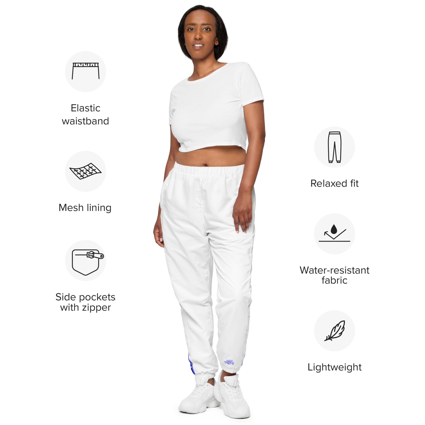 KBBNG Blue Stripe Track Pants (White)