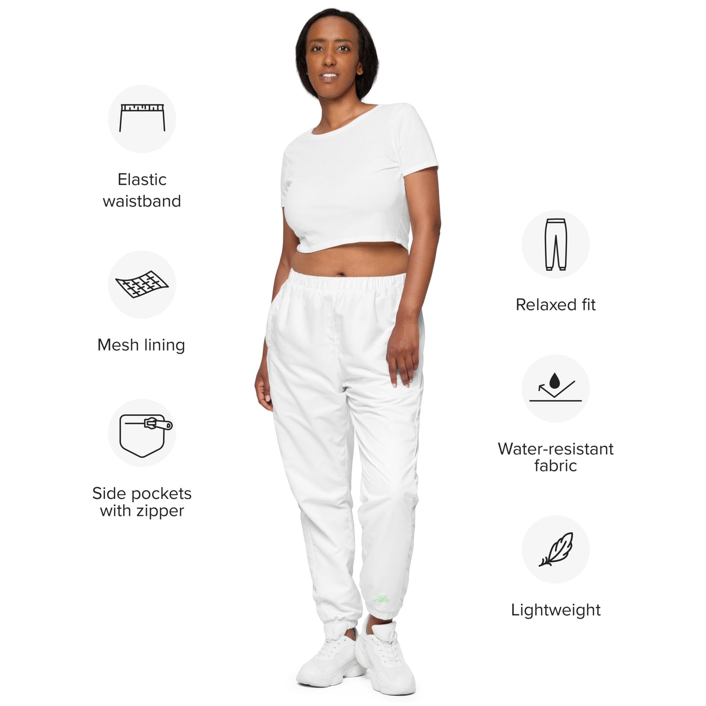 KBBNG Green Stripe Track Pants (White)