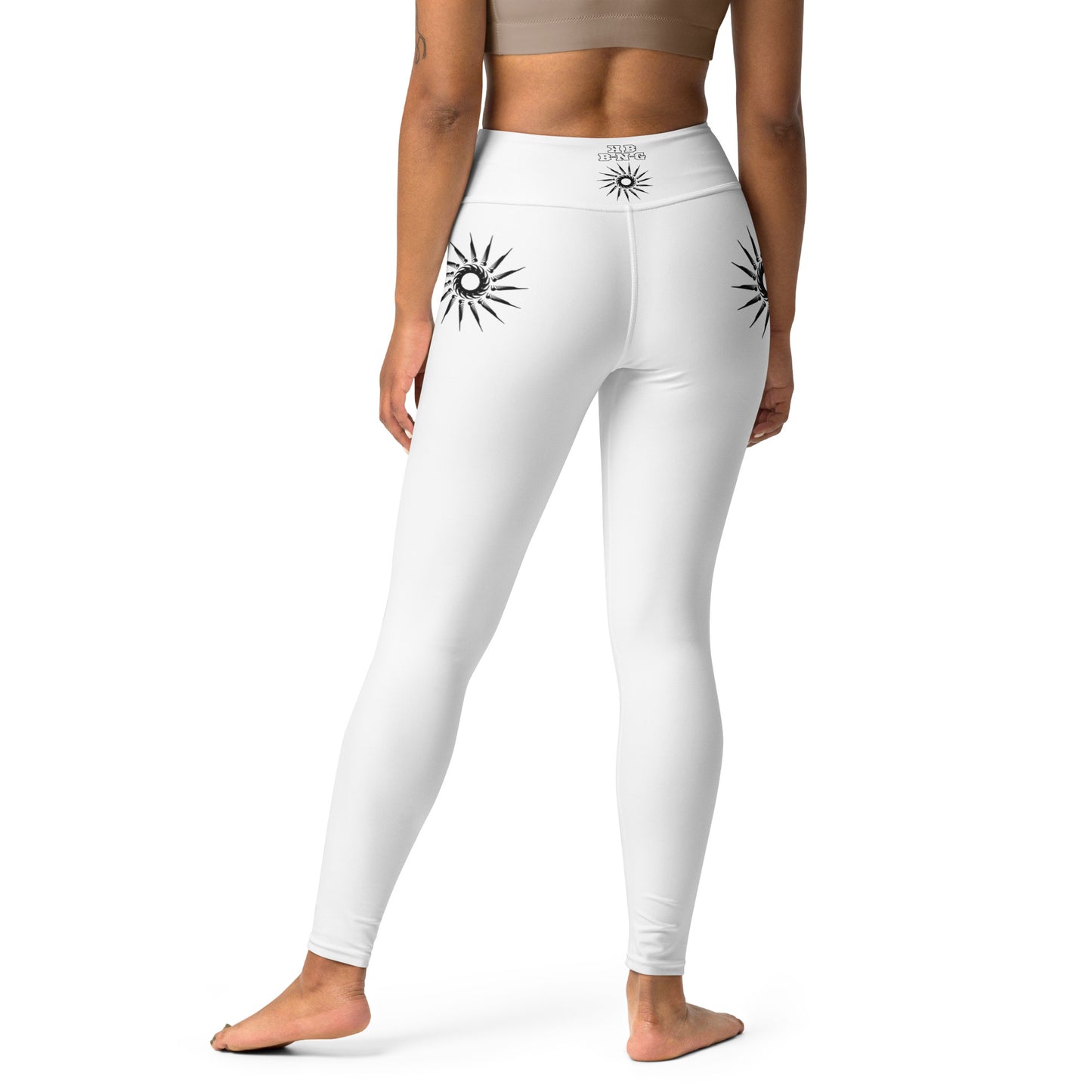 "Dark Sun" Yoga Leggings (White)
