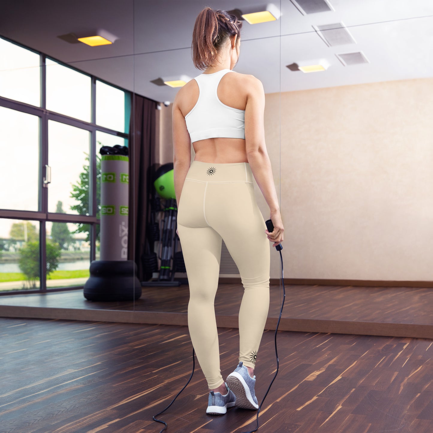 "Dark Sun" Yoga Leggings (Latte)