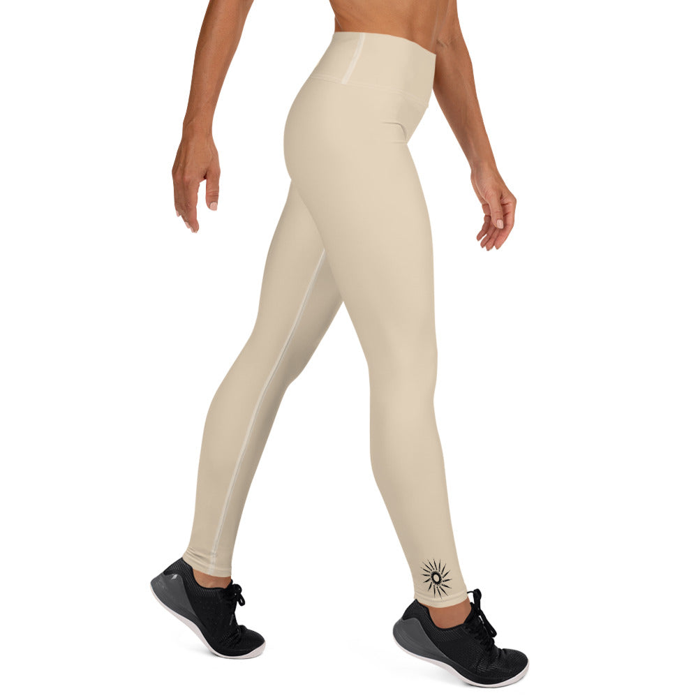 "Dark Sun" Yoga Leggings (Latte)