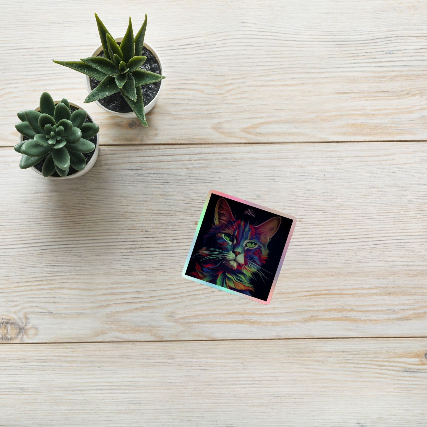 "Hyper Cat" Holographic Stickers