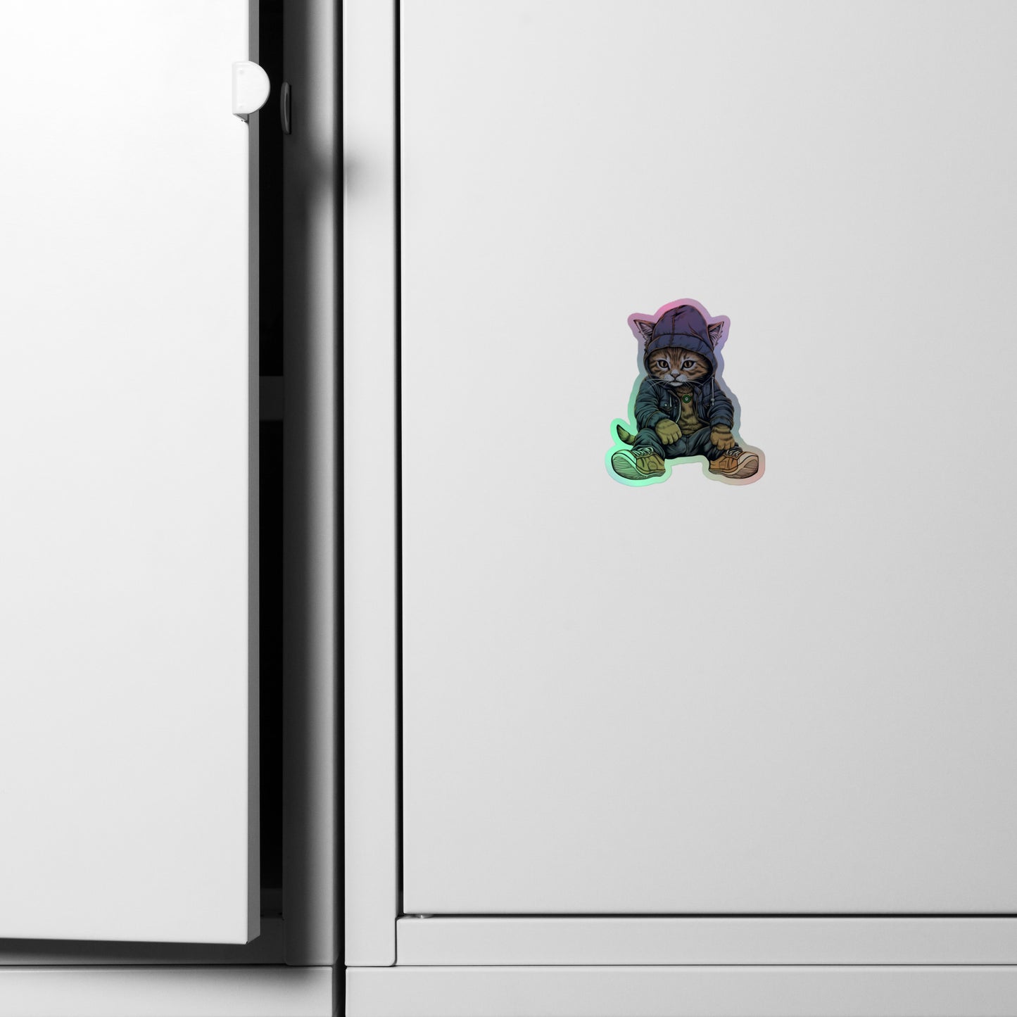 "Chilled Cat" Holographic Stickers