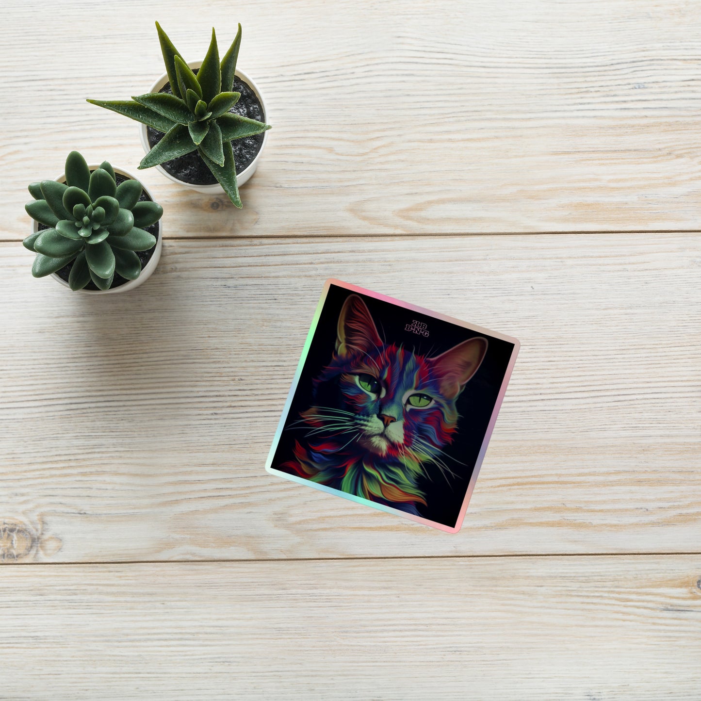 "Hyper Cat" Holographic Stickers
