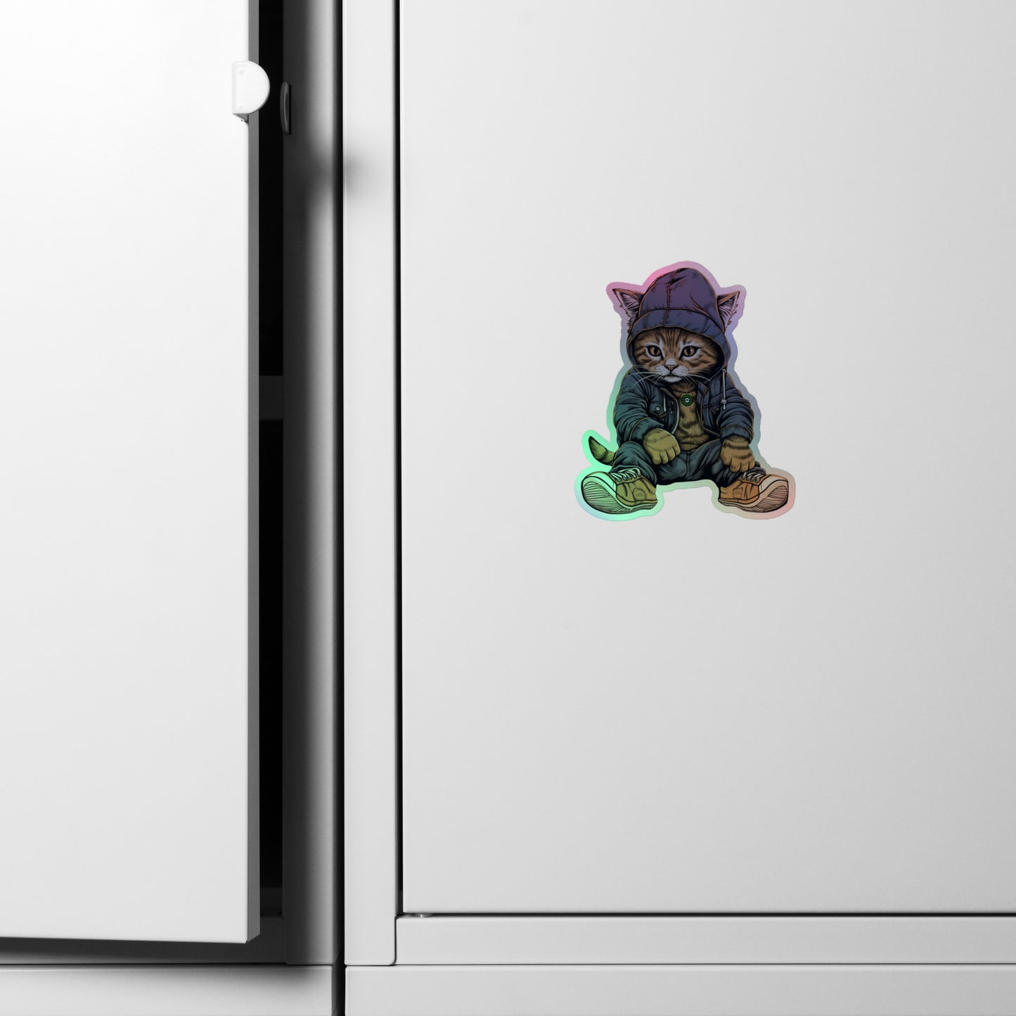 "Chilled Cat" Holographic Stickers
