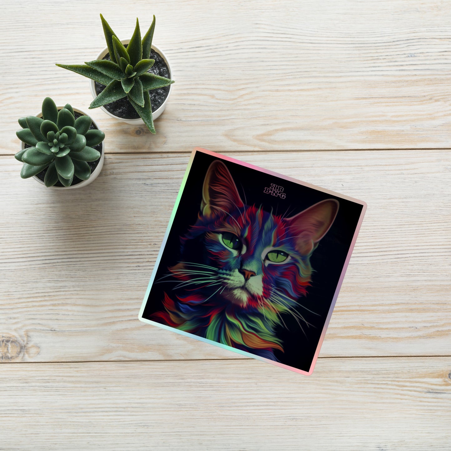 "Hyper Cat" Holographic Stickers