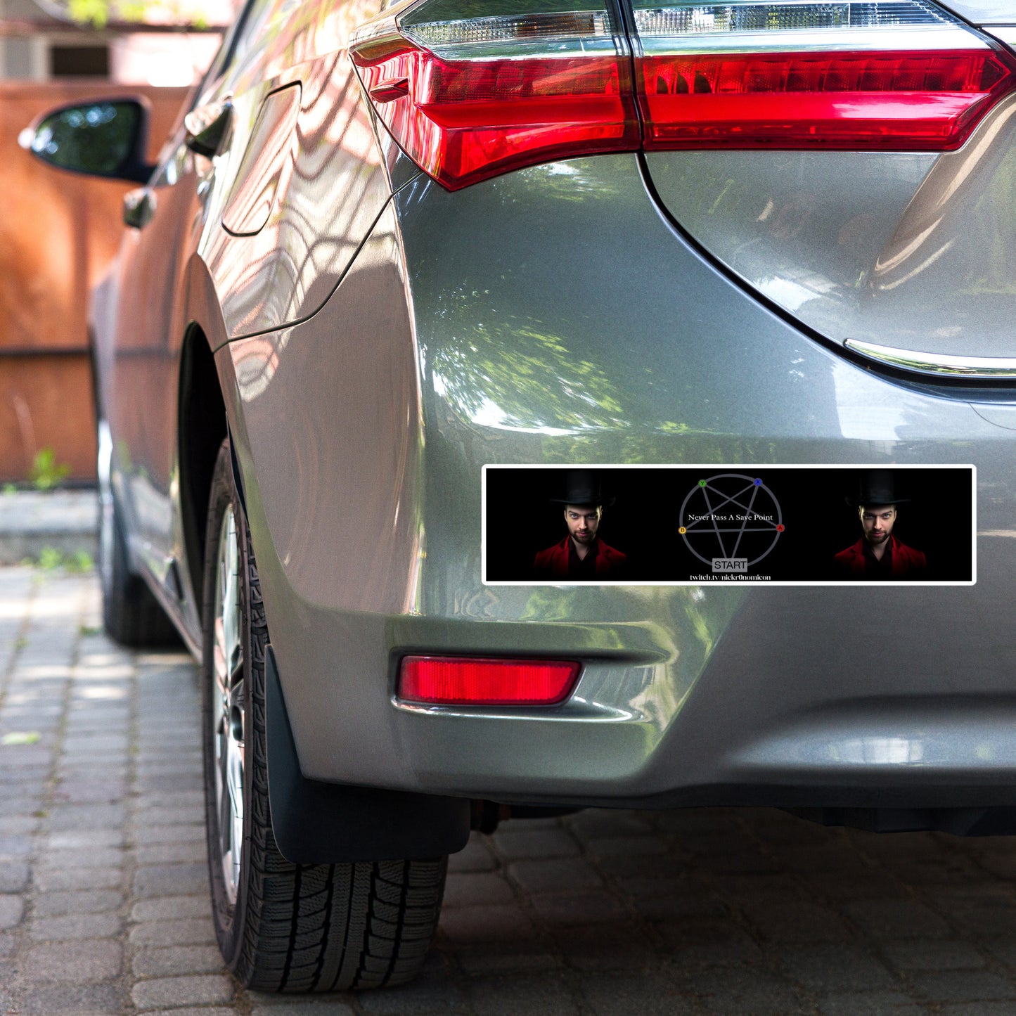 "Never Pass a Save Point" Bubble-Free Bumper Stickers