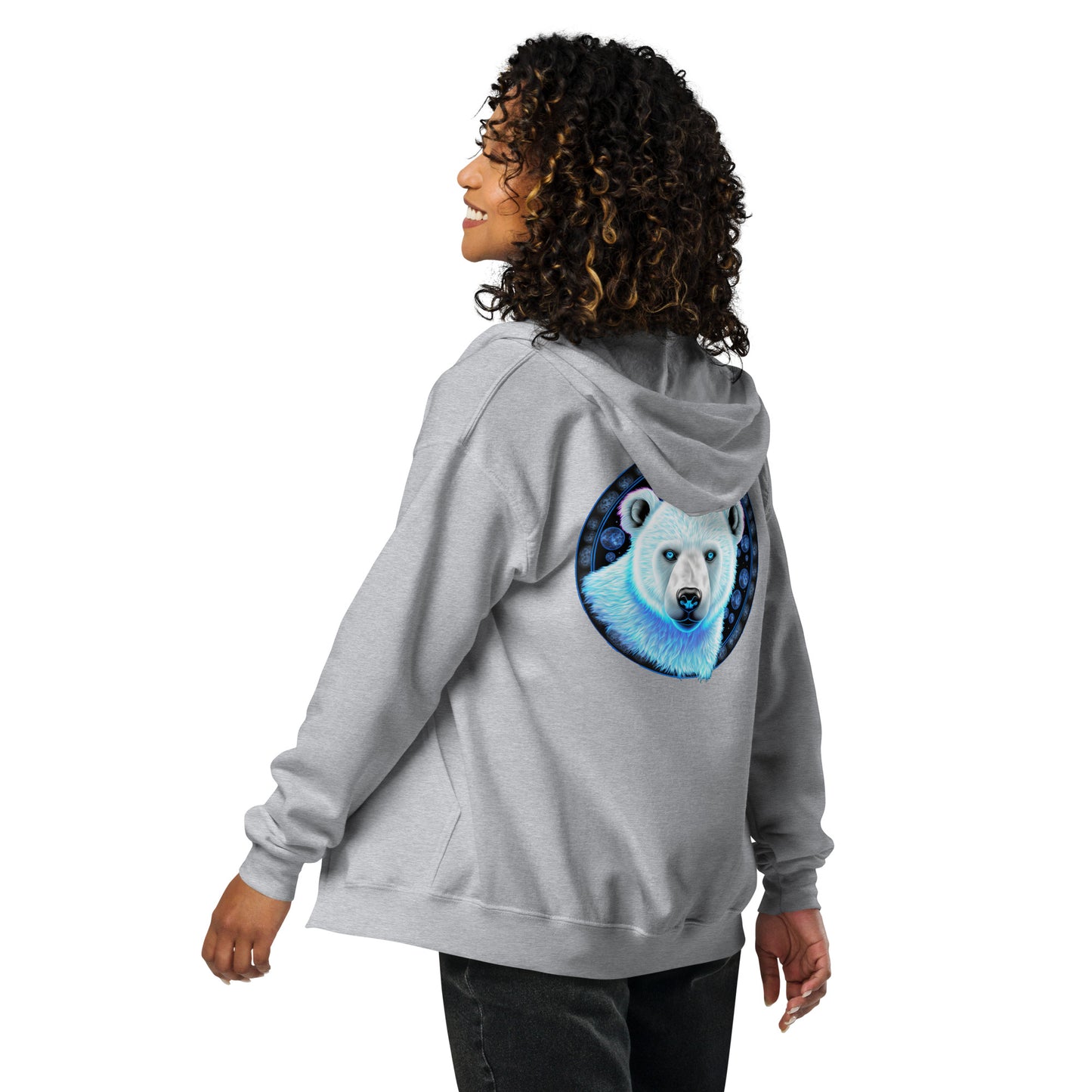 "Polar Bear" Heavy Blend Zip Hoodie