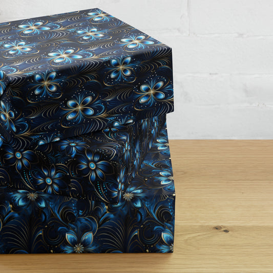 "Hyperbolic Blue" Wrapping Paper Sheets