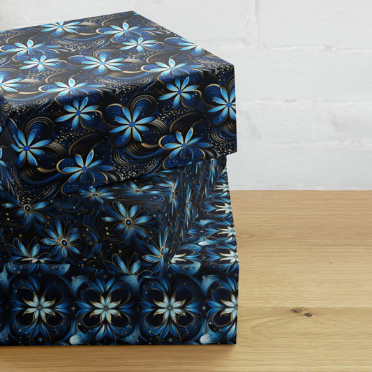 "Hyperbolic Blue" Wrapping Paper Sheets #2