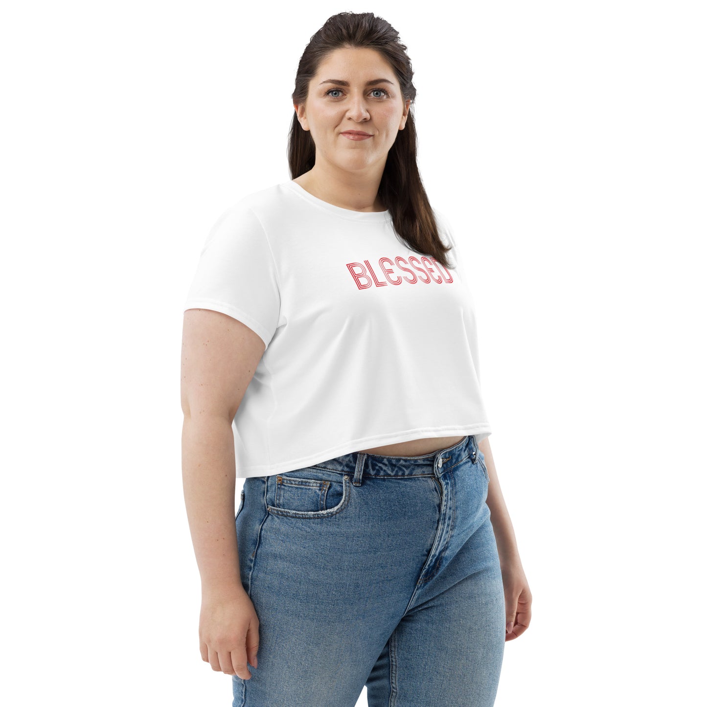 "Blessed" (Bright) Crop Tee