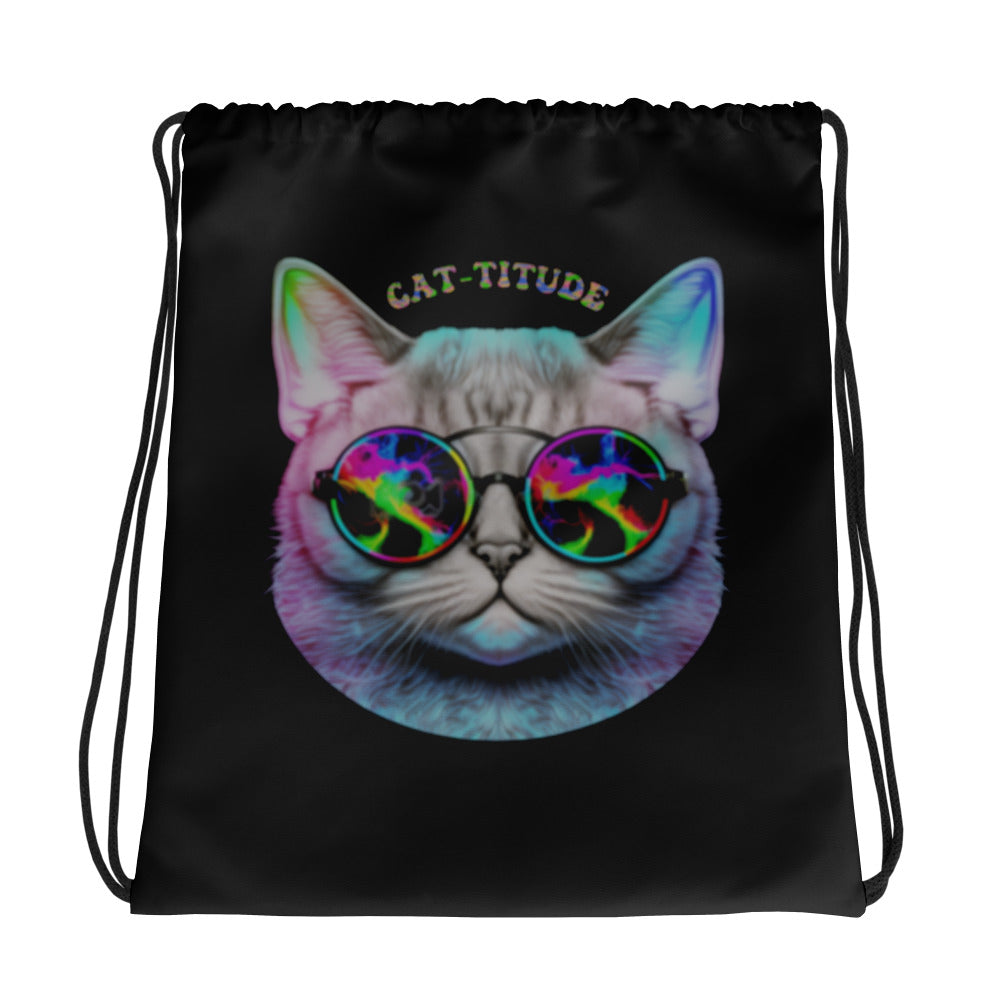 "Cat-Titude" Drawstring Bag