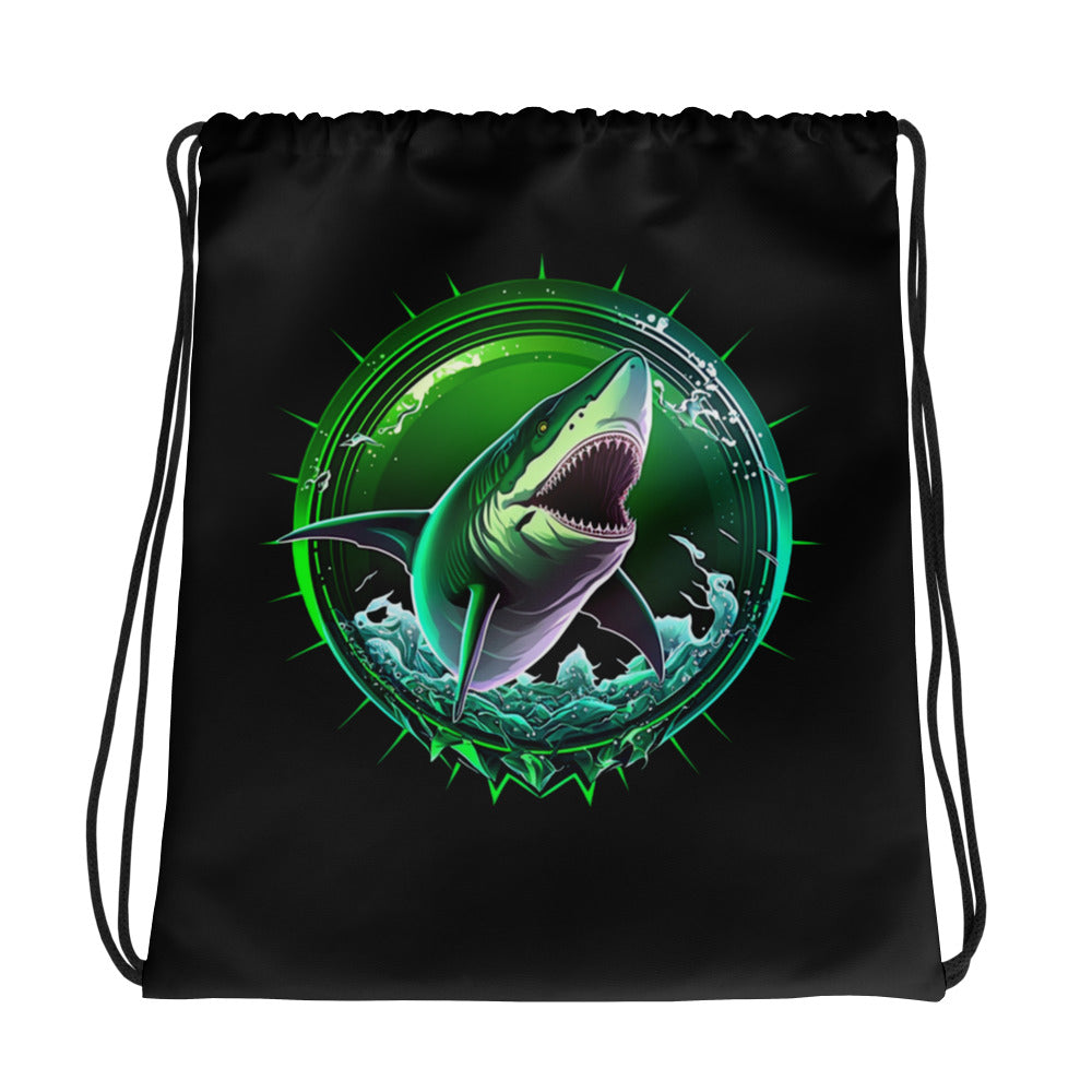 Seditious Shark Drawstring Bag
