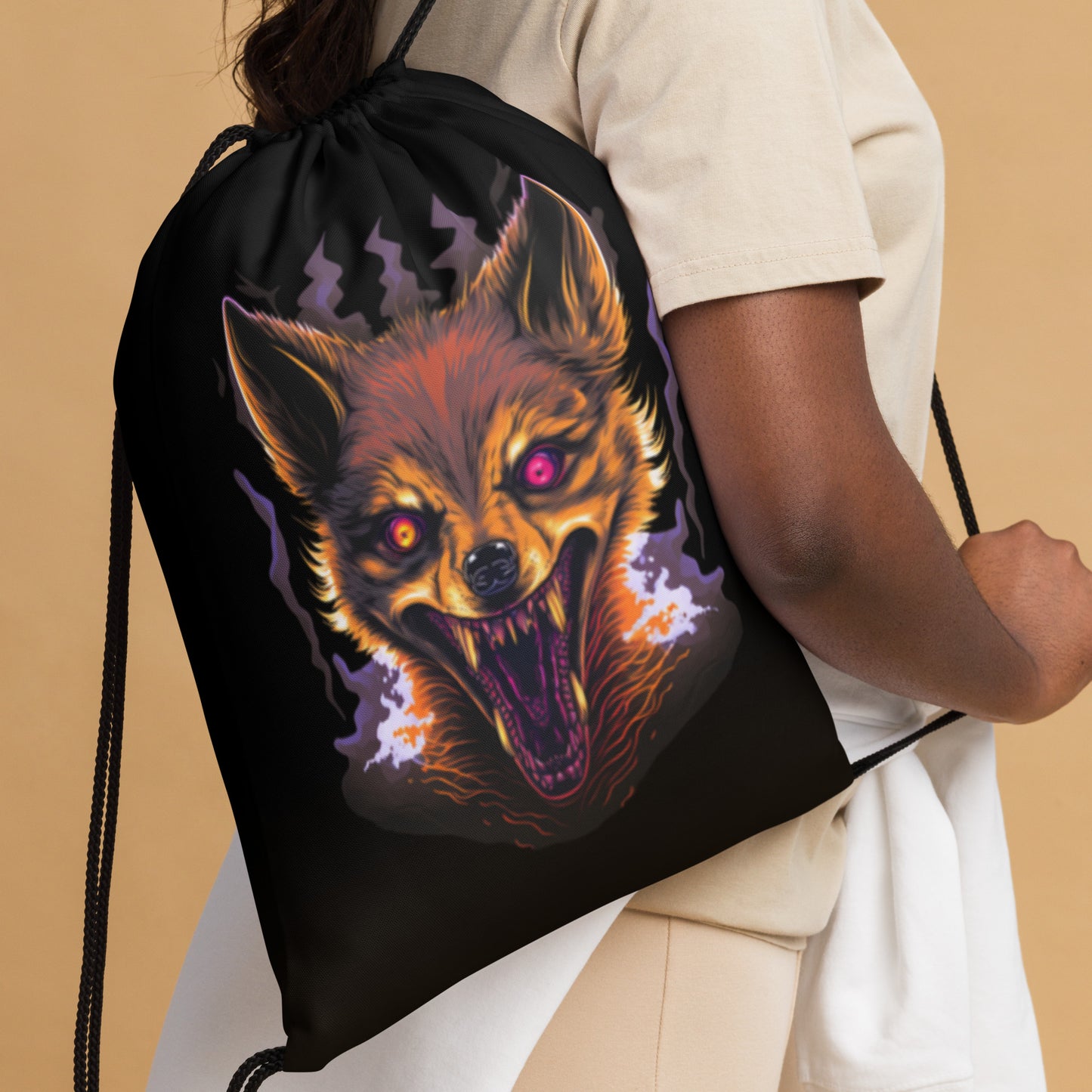 Jacked Jackal Drawstring Bag