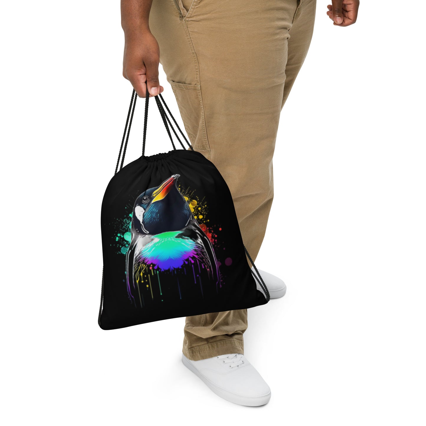 Petty Penguin Drawstring Bag