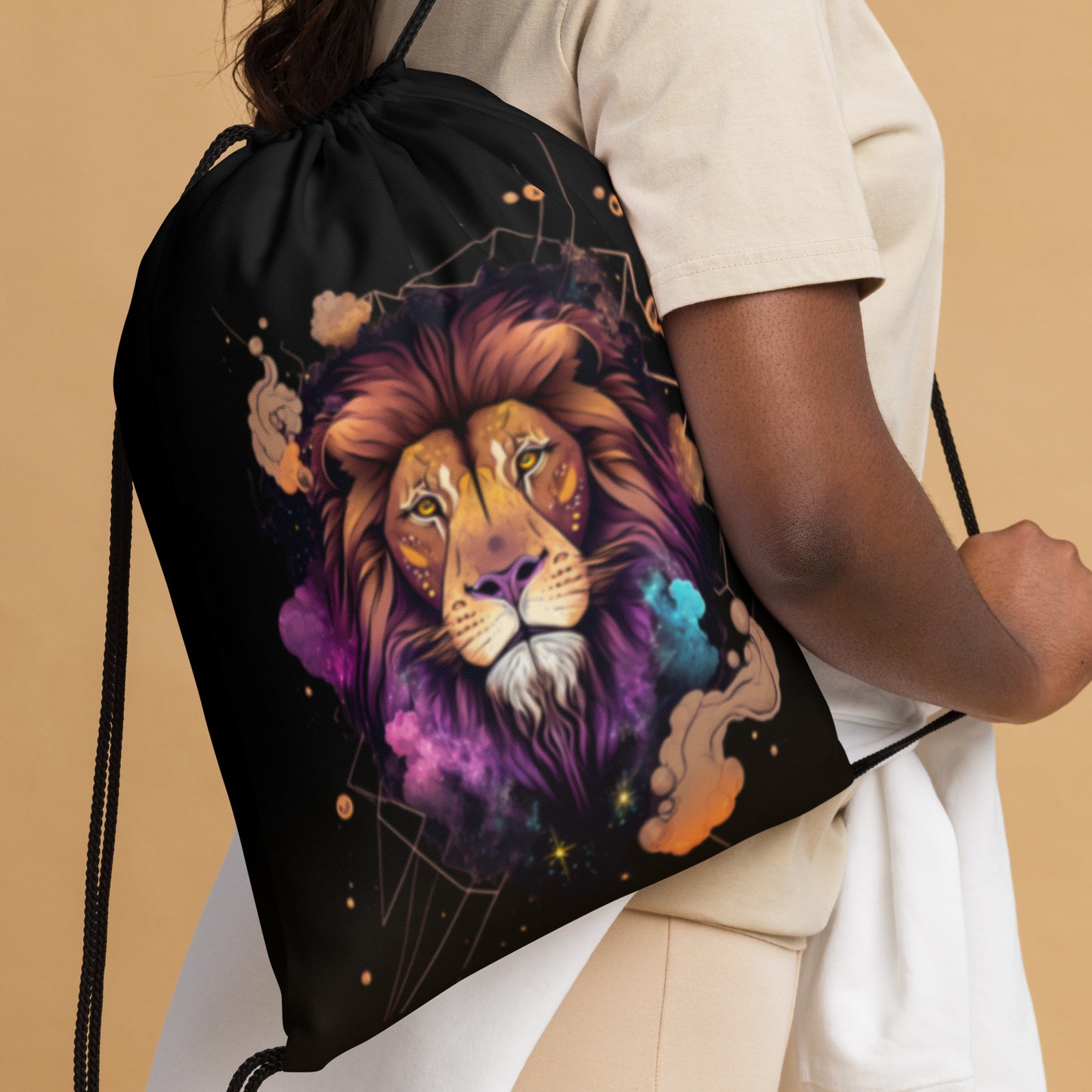 Loyal Lion Drawstring Bag