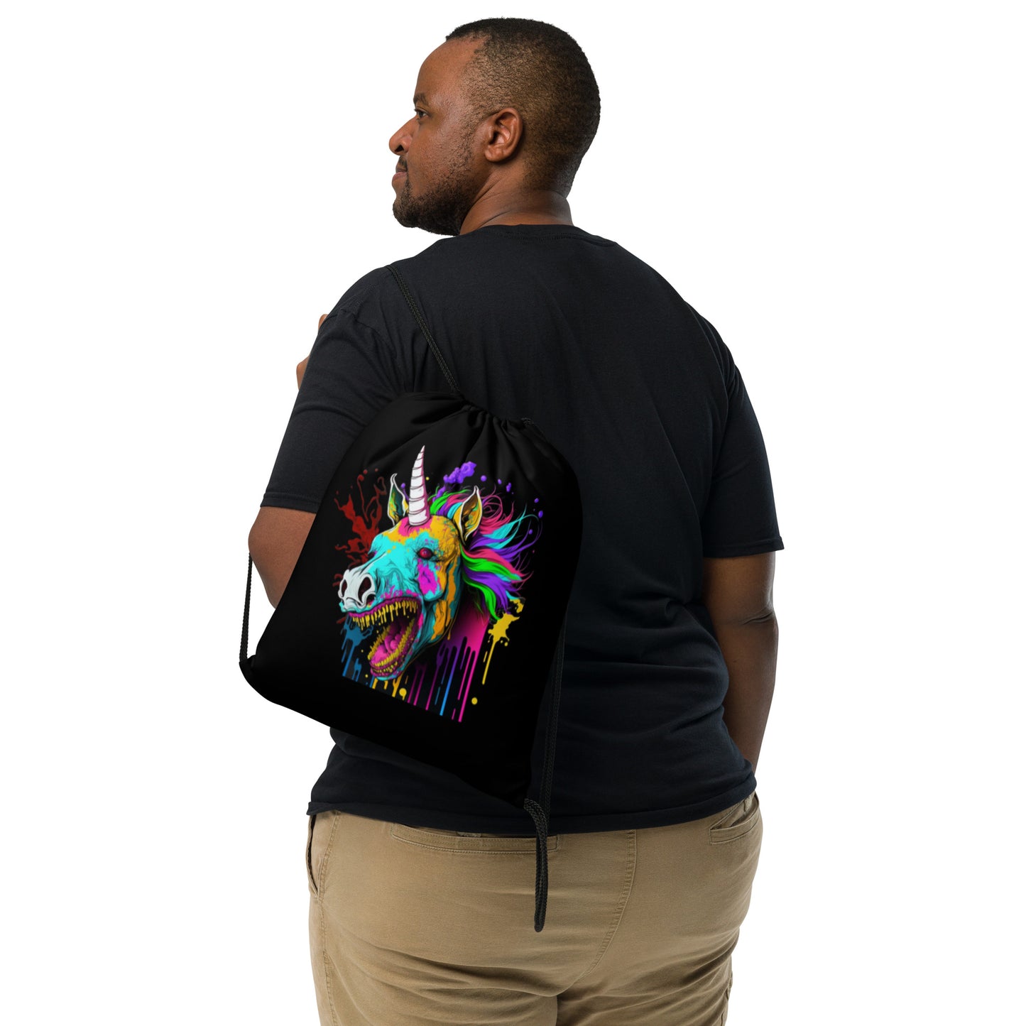 Zombie Unicorn Drawstring Bag