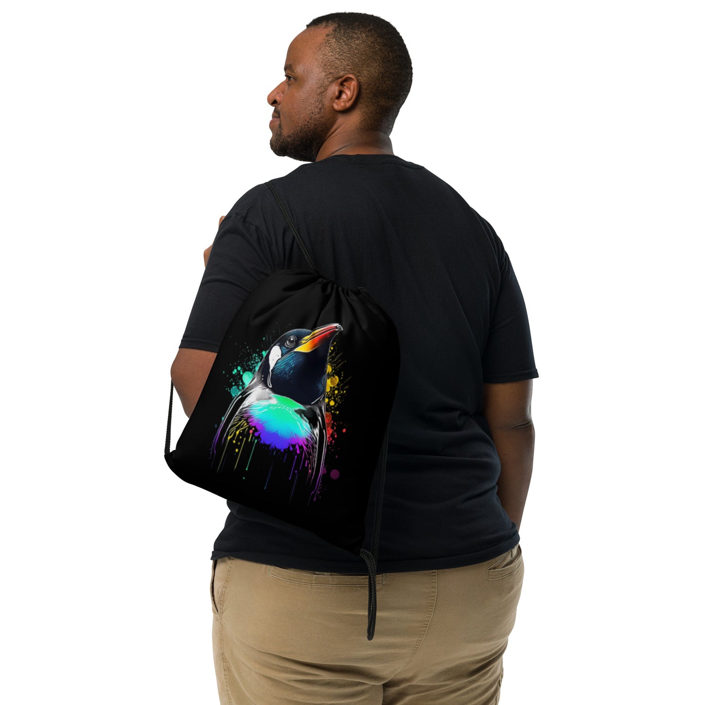 Petty Penguin Drawstring Bag