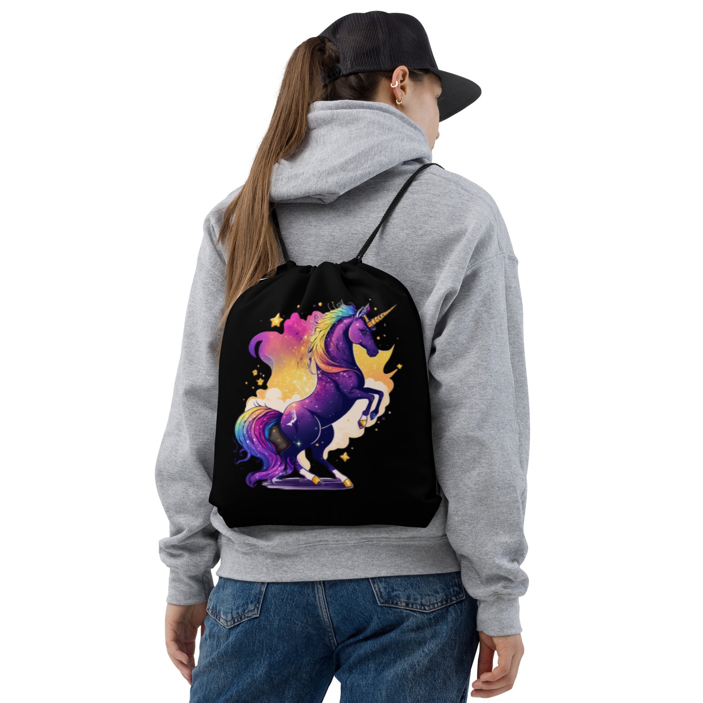 Wondering Unicorn Drawstring Bag