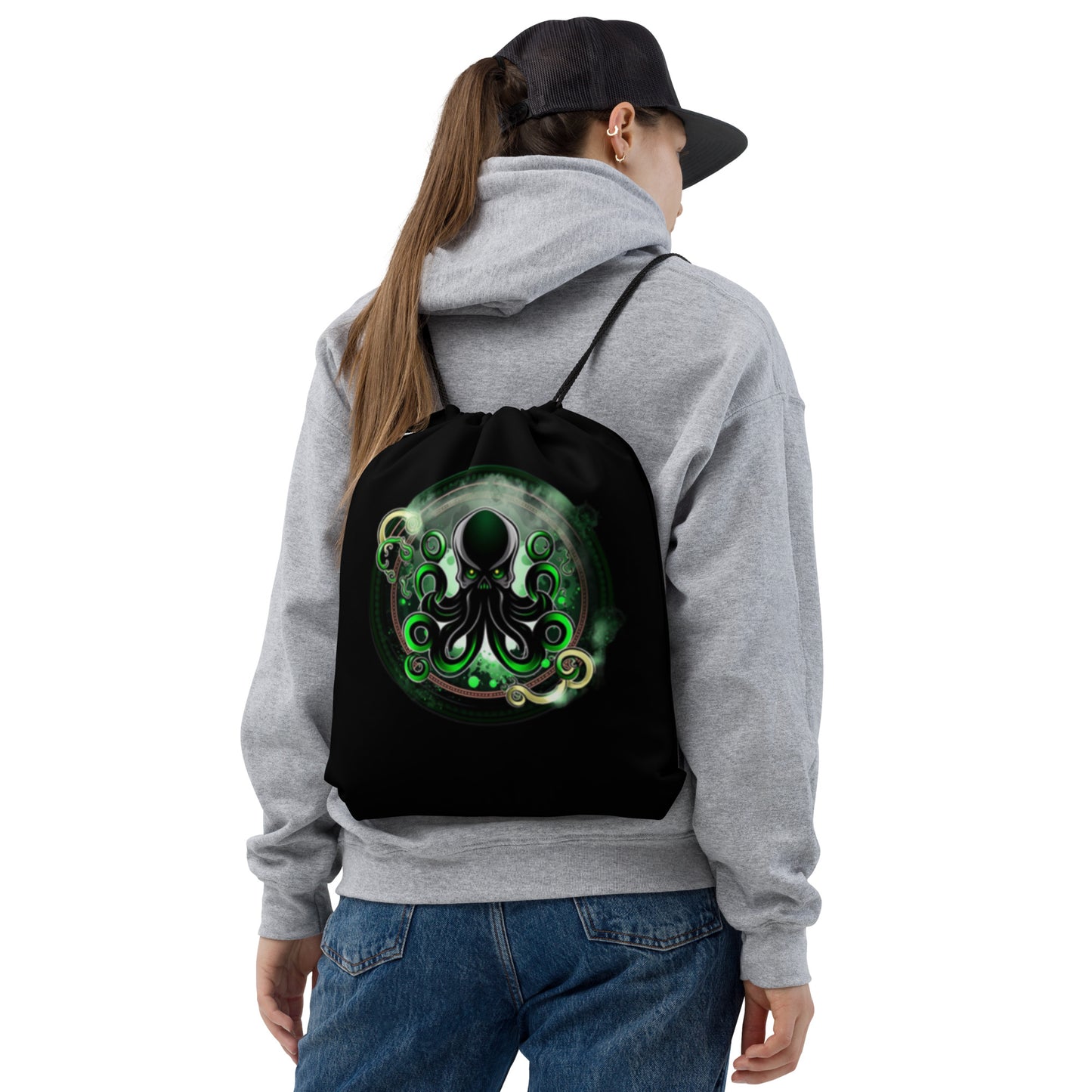 Shadow Squid Drawstring Bag
