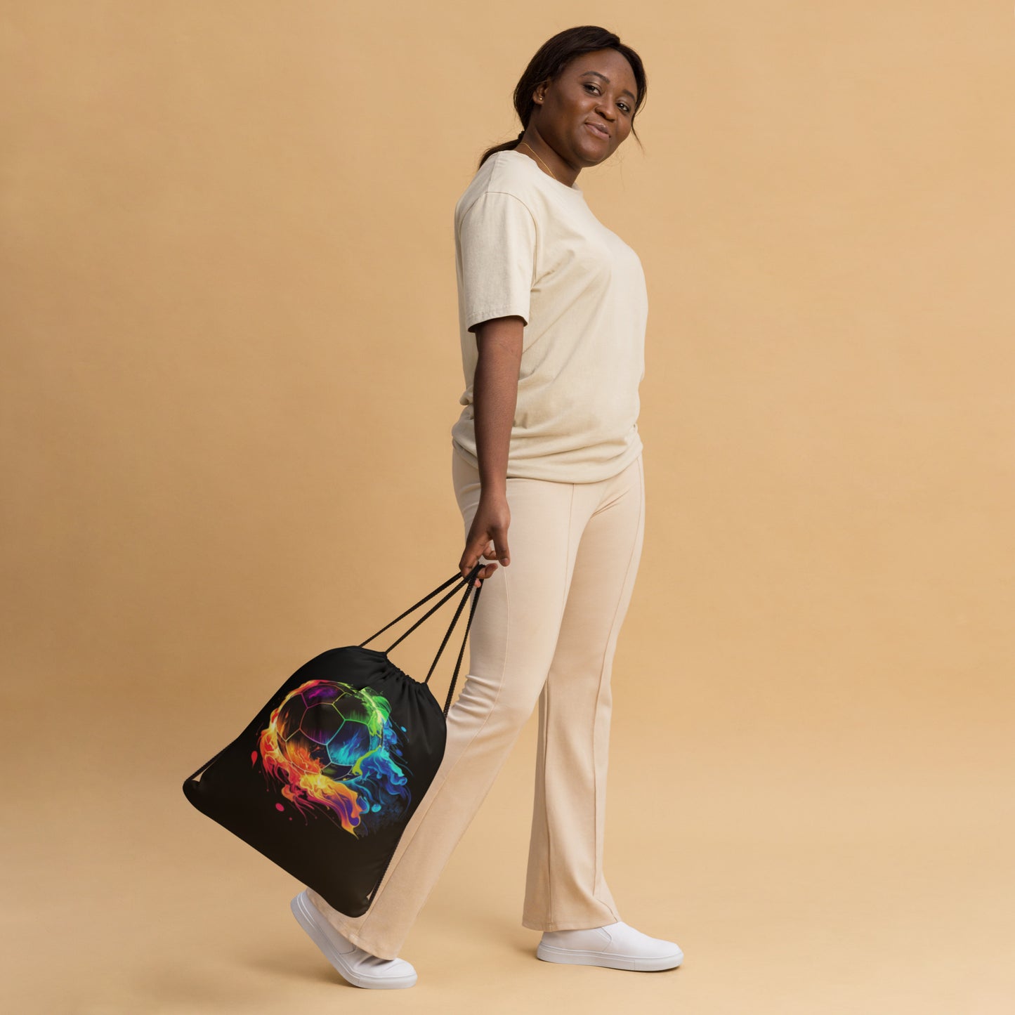 Soccer Ball Drawstring Bag