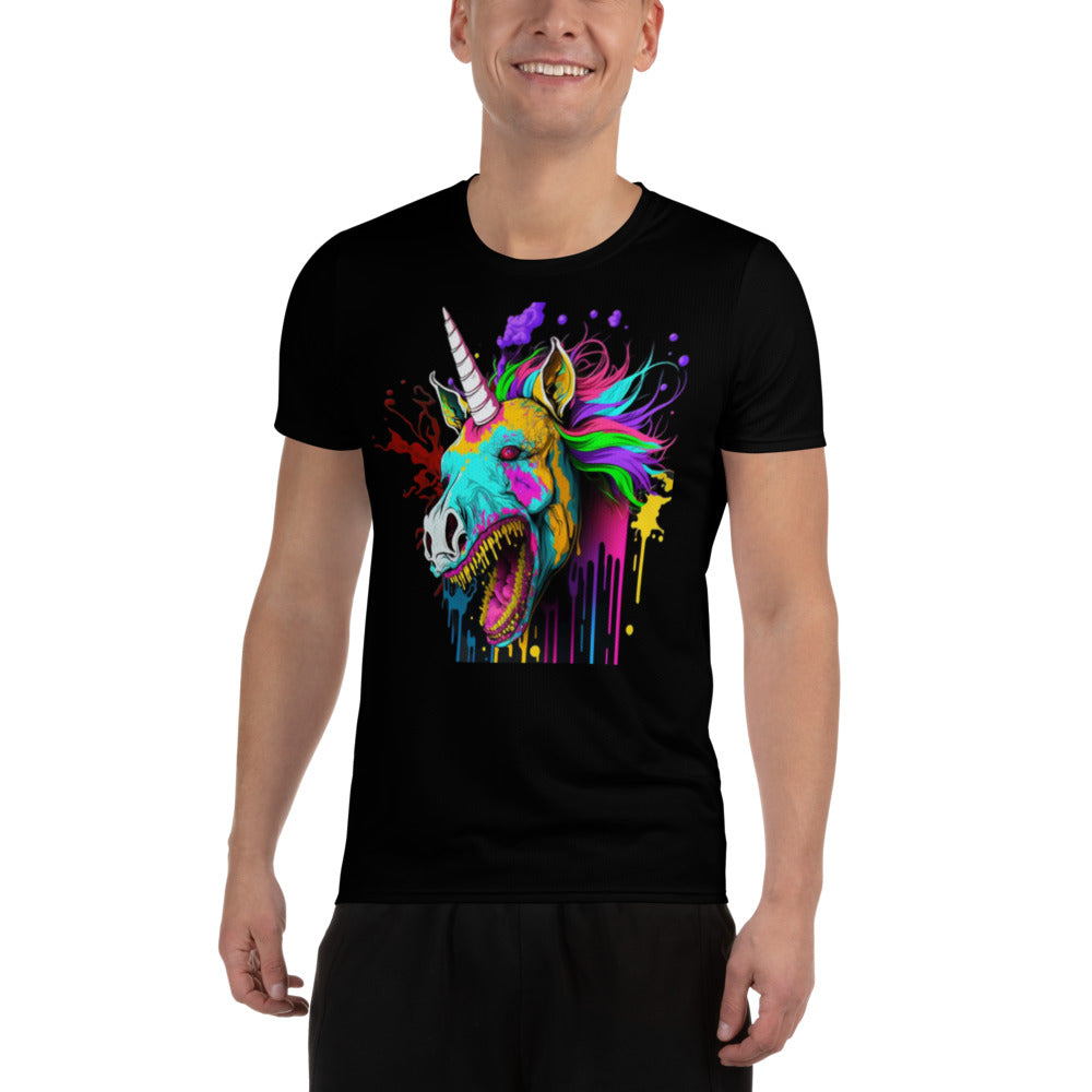 Zombie Unicorn Athletic T-shirt